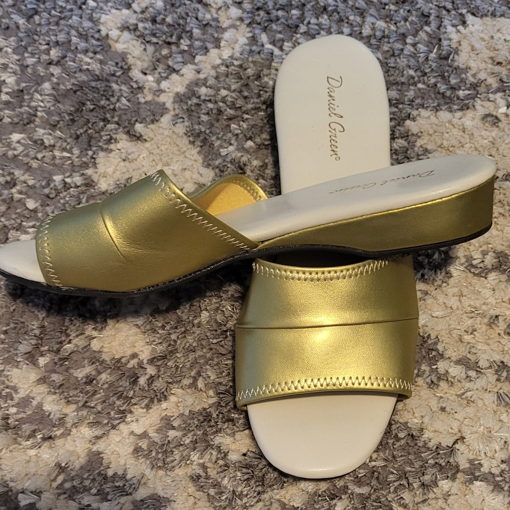 Gold Slide Sandals for Women